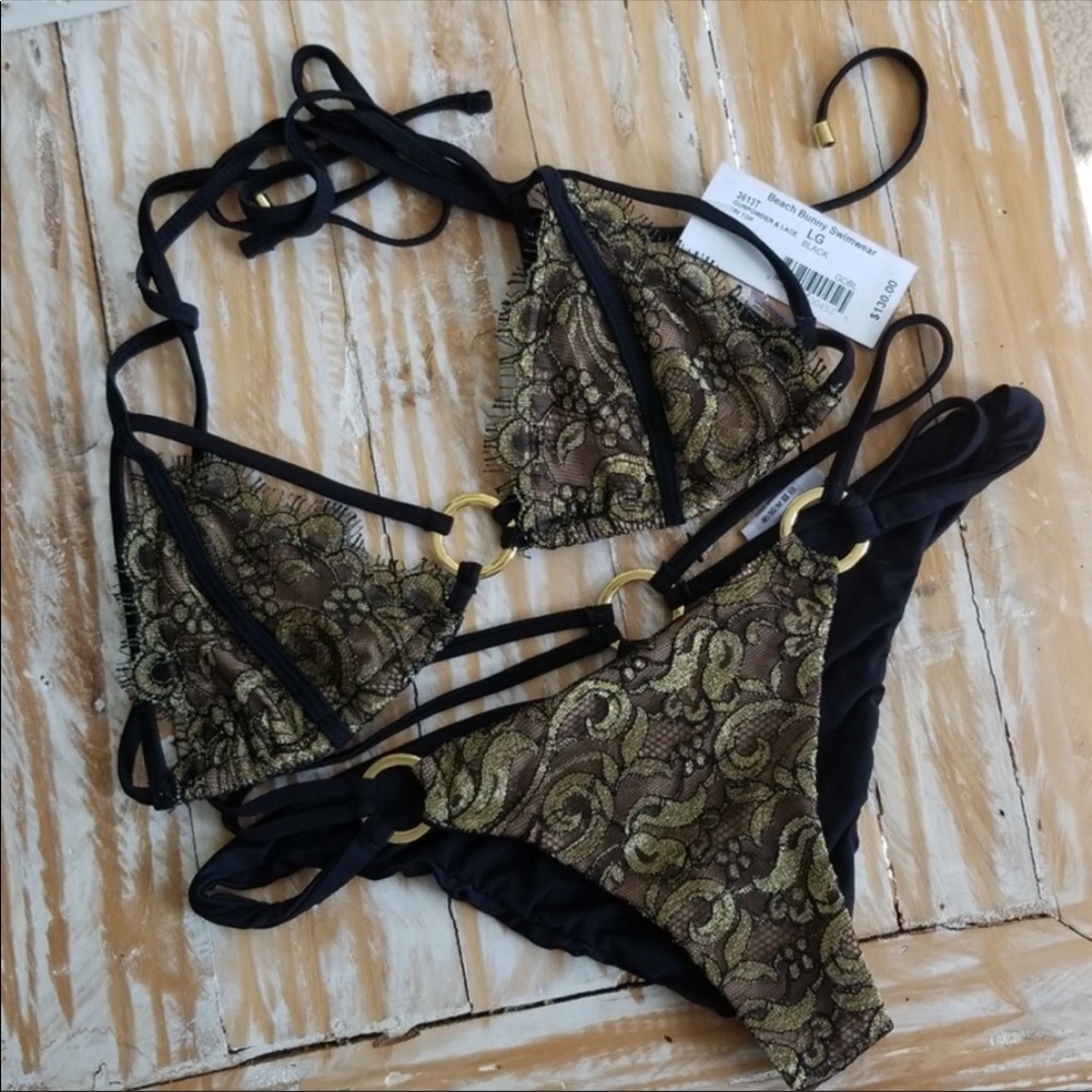 NWOT beach bunny gun powder and lace bikini